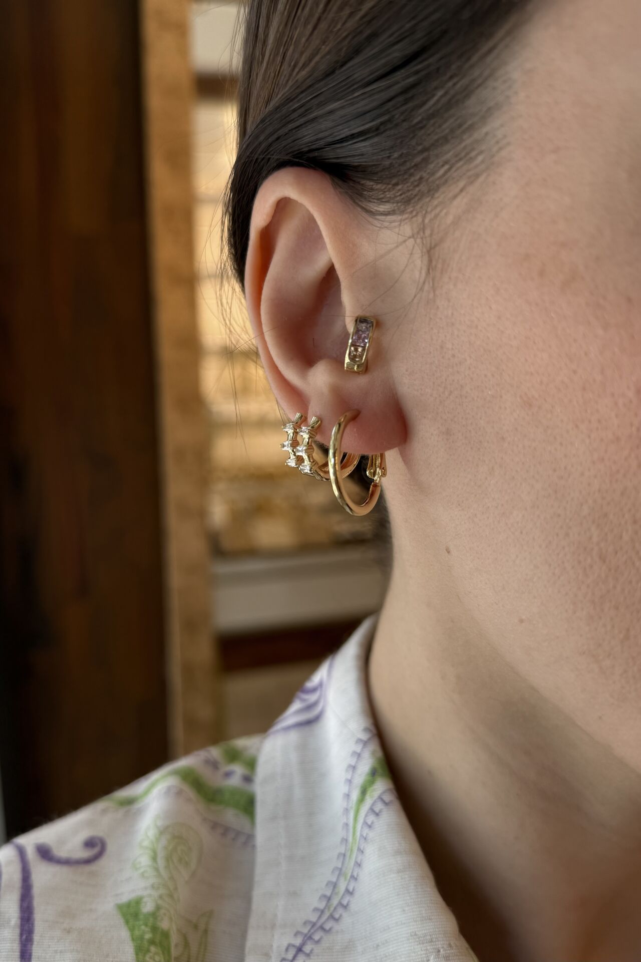 VIP İnce Sade Halka Küpe 2 cm 14K
