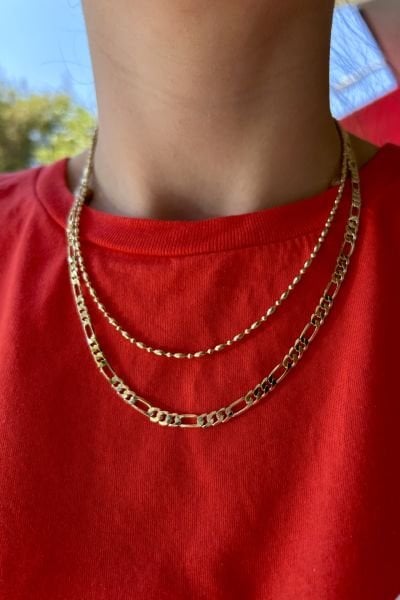 VIP Figaro Zincir Kolye 14K 50 cm