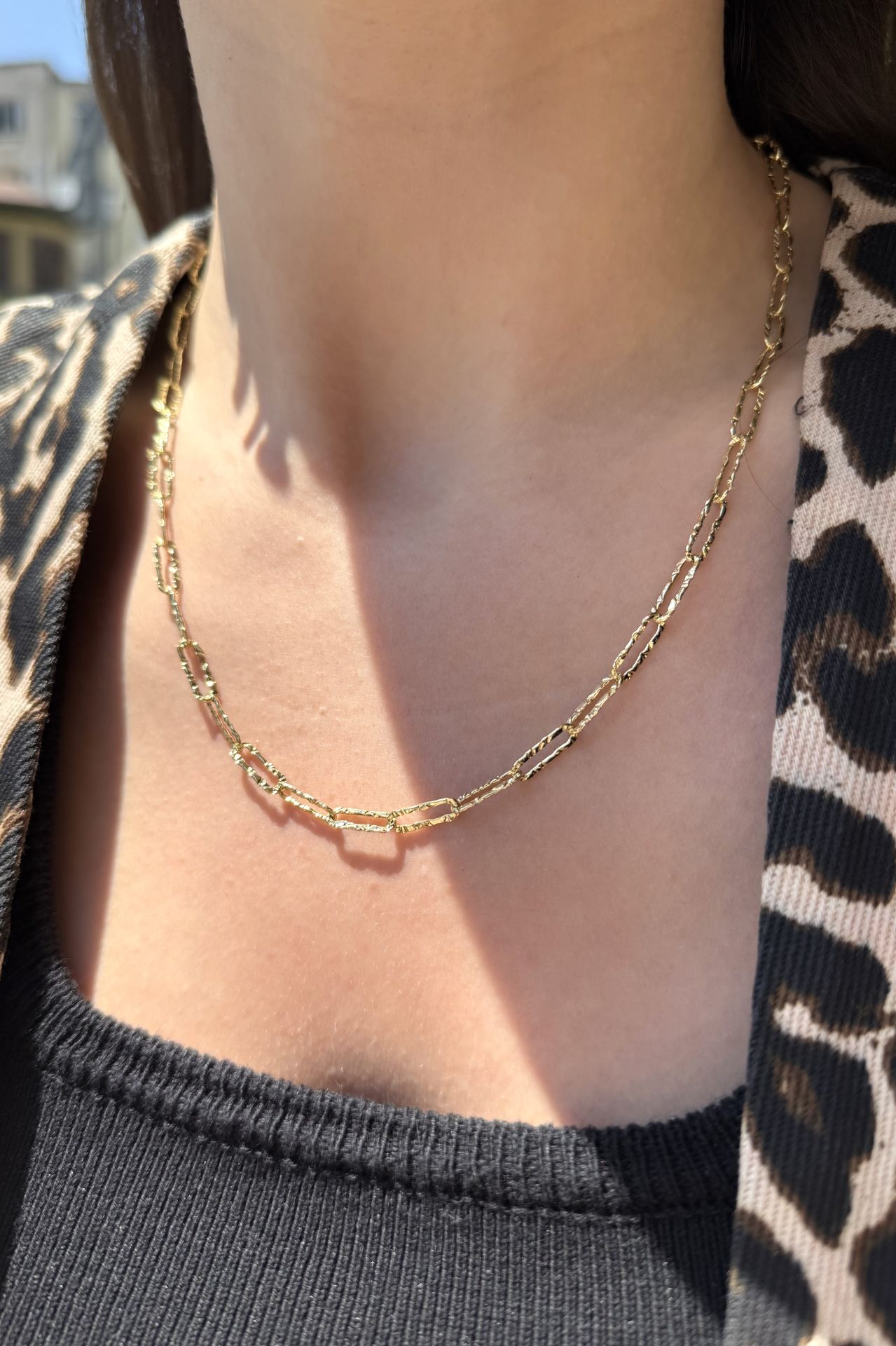 VIP Ezmeli Ataç Zincir Kolye 50 cm 14K