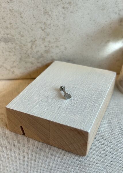 Çelik Kalp Tragus Piercing 8 mm Gümüş Renkli