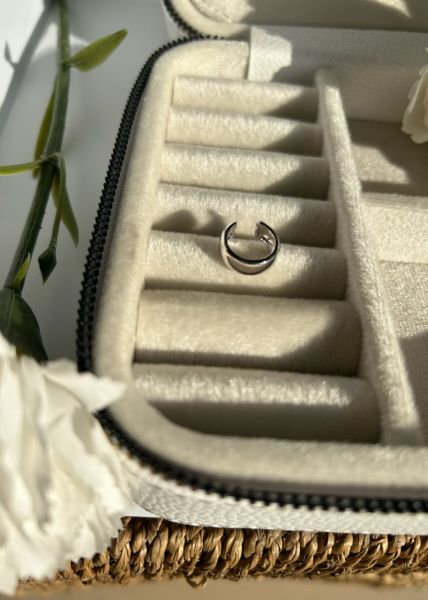 Geniş Kesim Sade Earcuff Kıkırdak Küpe Gümüş Renk