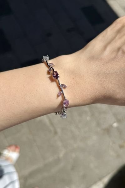 Soft Renk Taş İşlemeli Bahar Dalı Pinterest Bileklik