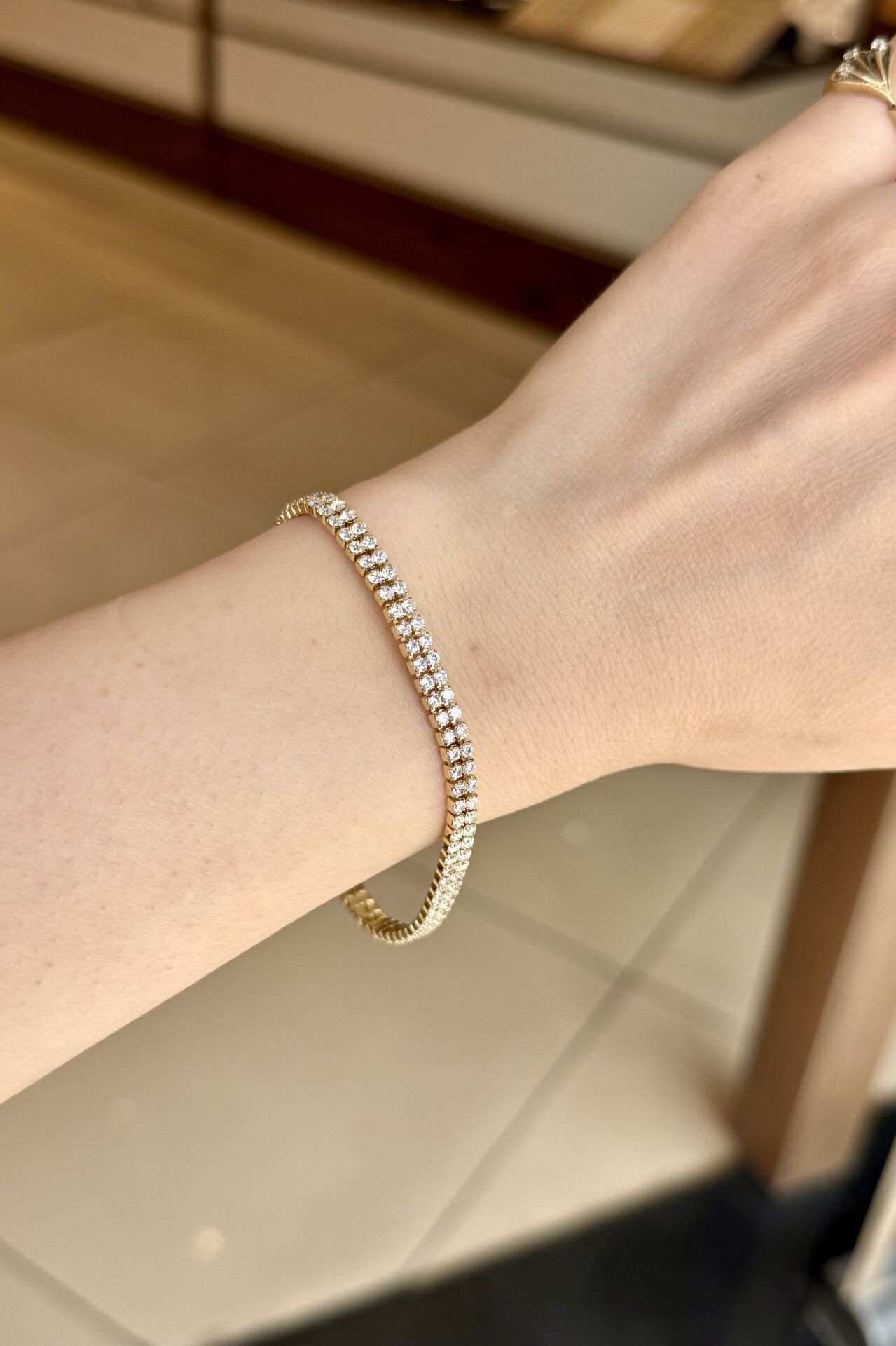 VIP İkiz Sıra Su Yolu Bileklik 14K 17 + 2 cm