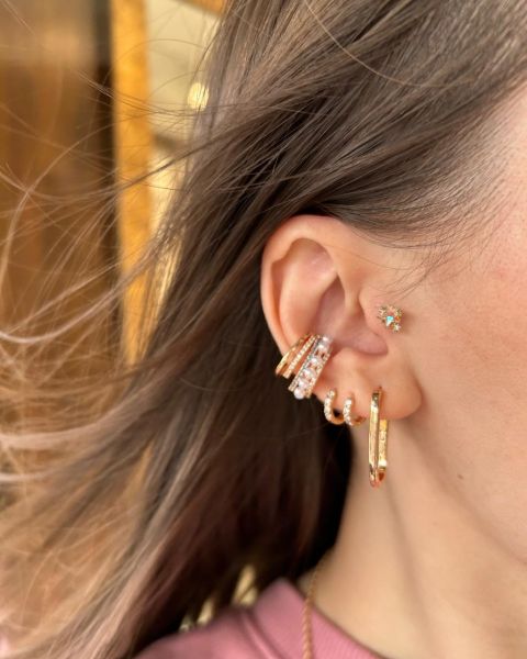 Çelik Opal Star Tragus Piercing 8 mm