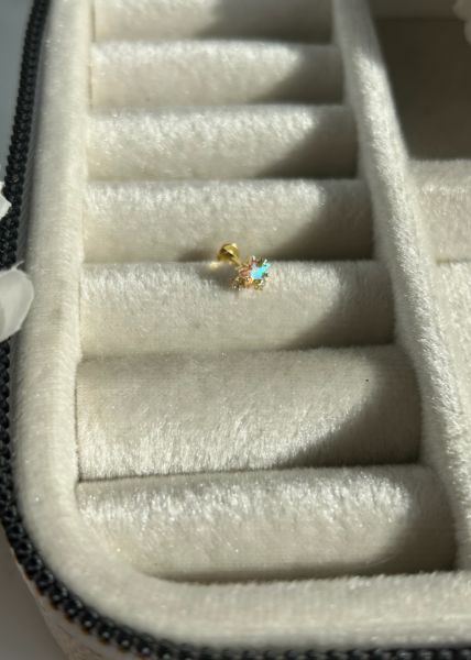 Çelik Opal Star Tragus Piercing 8 mm
