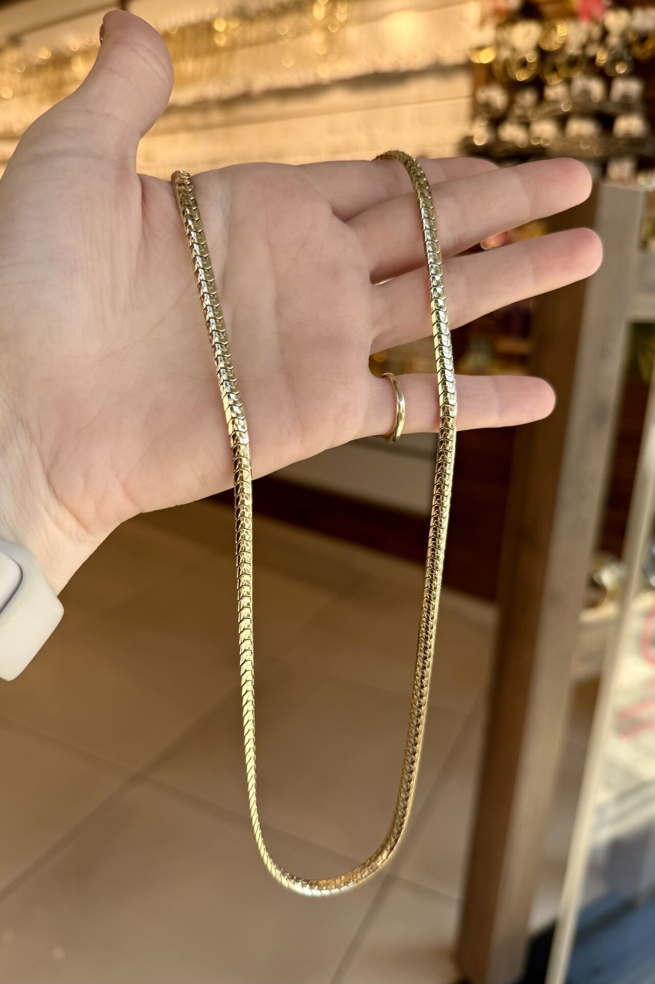 VIP Balık Sırtı Örgü Zincir Kolye 14K 60 cm