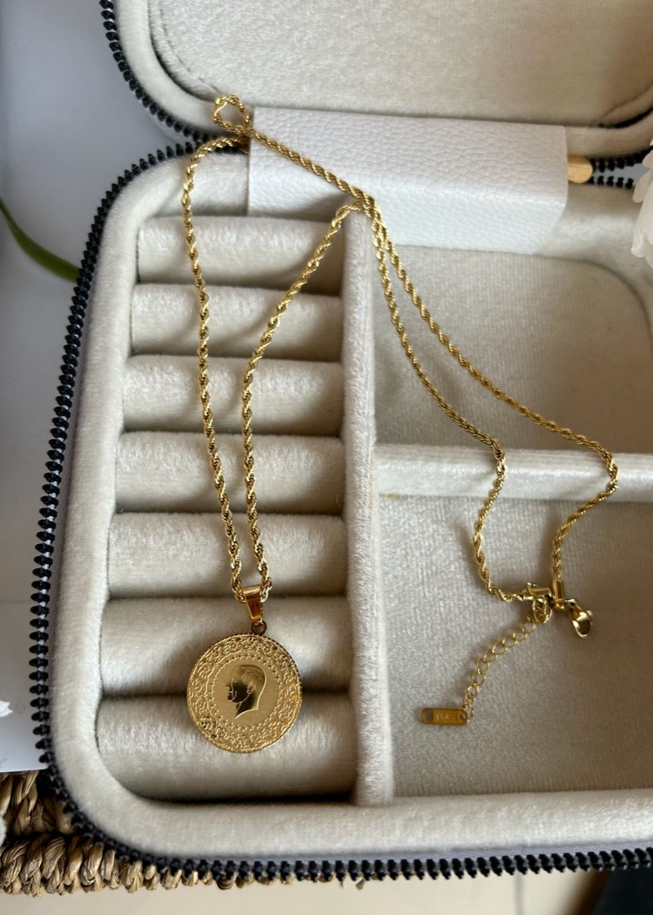 Çelik Burgu Zincirli Ata Kolye 60 + 5 cm