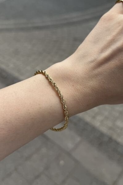 VIP Burgu Zincir Bileklik 19 cm 14K