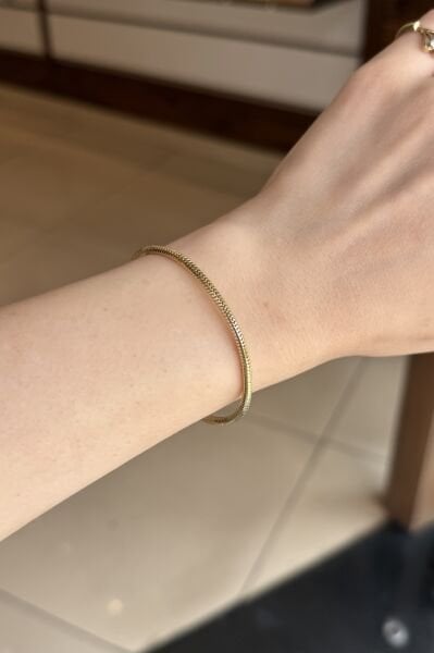 VIP Yılan Sırtı Bileklik 18 + 3 cm 14K