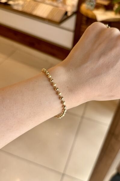 VIP Kumlama Detaylı Dorika Bileklik 17 + 3 cm 14K