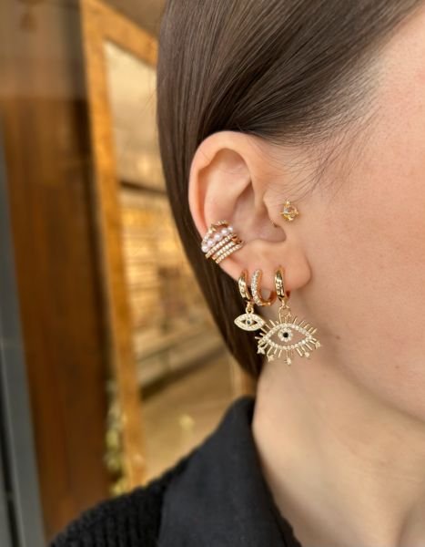 Yıldızlı Göz Detay 3'lü Set Küpe