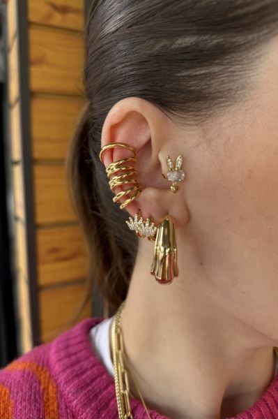 7 Sıralı Sıkıştırmalı Kıkırdak Küpe