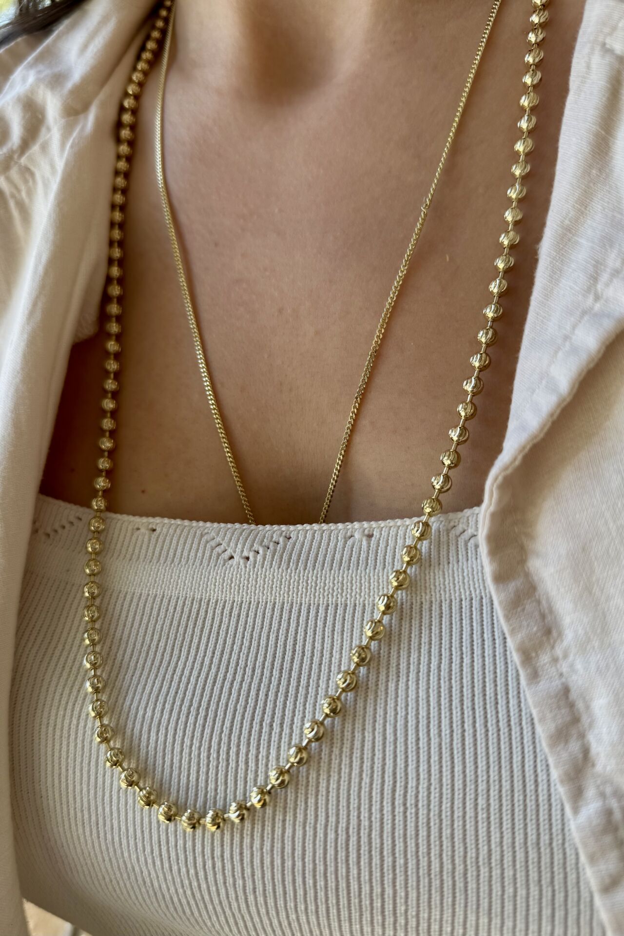 VIP Tırtık Elmas Kesimli Dorika Zincir Kolye 70 cm 14K