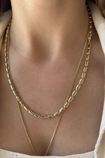 VIP Prizma Zincir Kolye 50 cm 14K