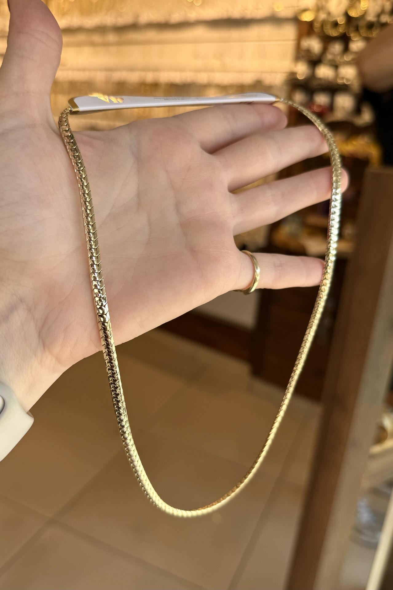 VIP Hasır Örgü Yassı Kolye 50 cm 14K