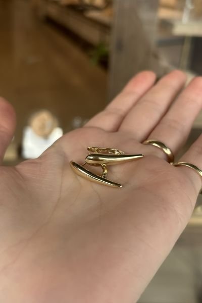 VIP Klipsli Uzun Damla Küpe 14K