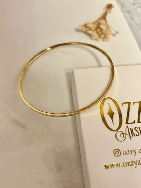 Çelik Sade Ajda Bilezik Çapı 6.6 cm Orta Boy