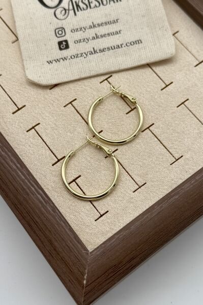 VIP İnce Sade Halka Küpe 2,5 cm 14K