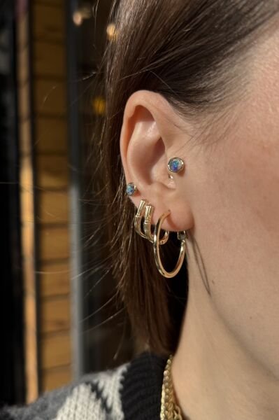 VIP İnce Sade Halka Küpe 2,5 cm 14K