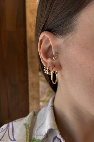 VIP İnce Sade Halka Küpe 2,5 cm 14K