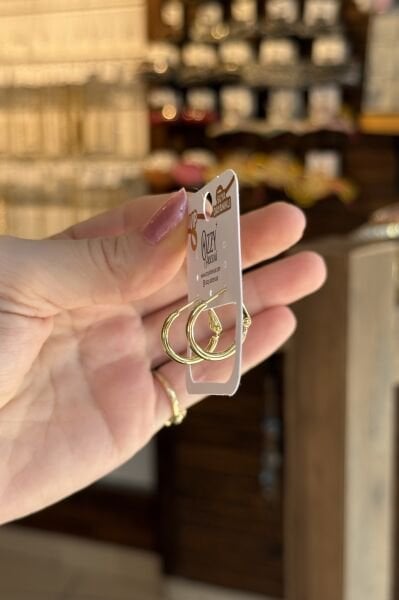 VIP İnce Sade Halka Küpe 1,5 cm 14K