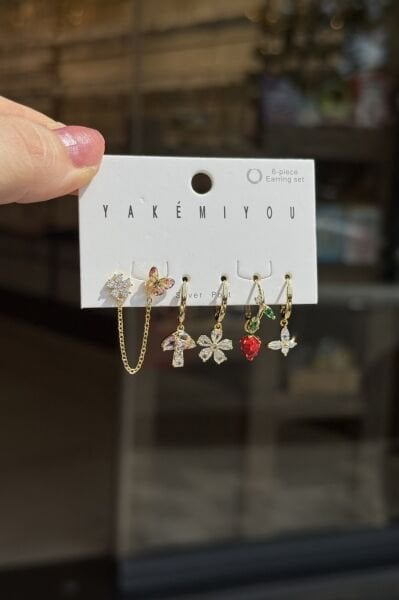 6'lı Set Küpe Kelebek