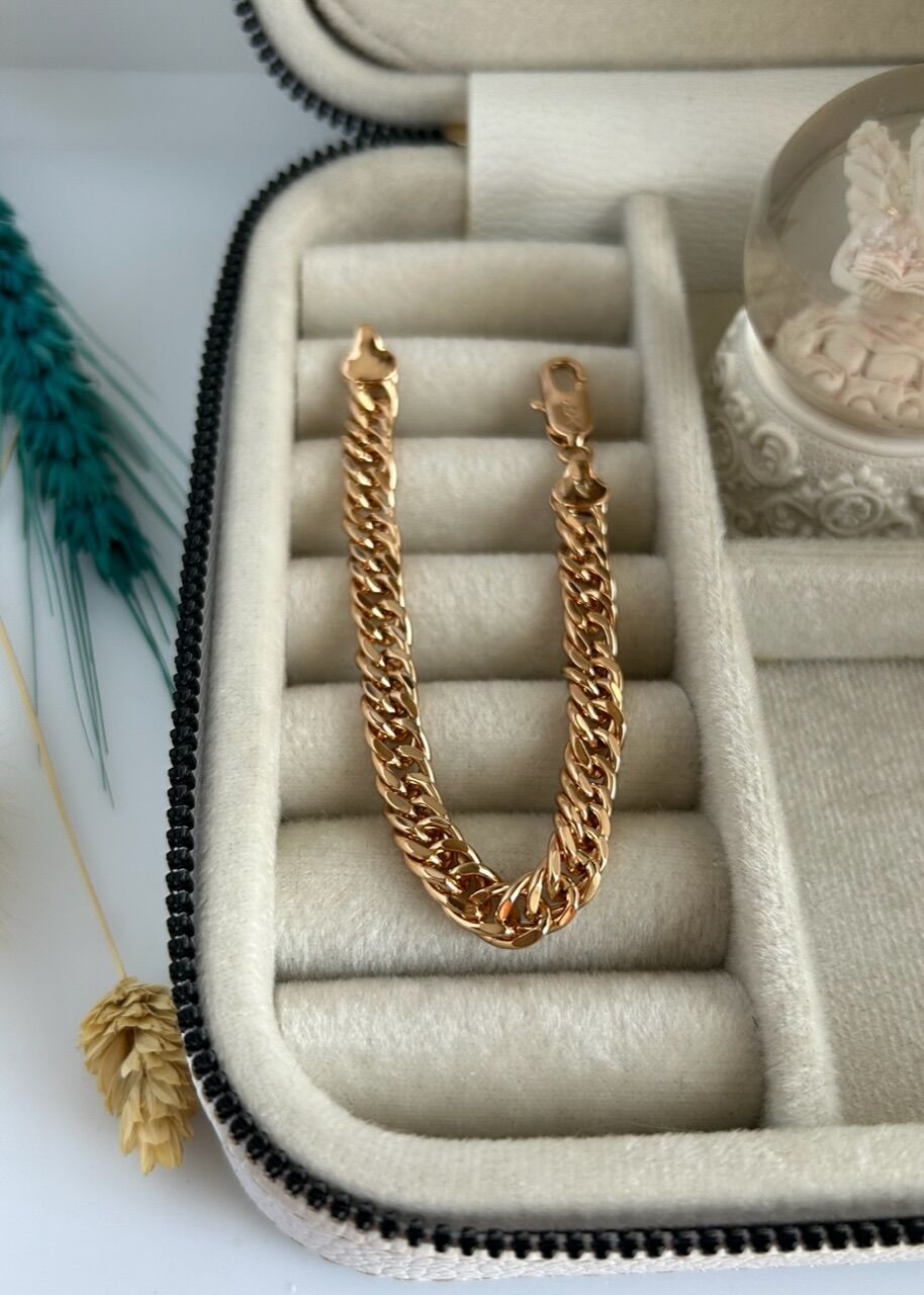 VIP Seri Kalın Ezme Zincir Bileklik 18 cm