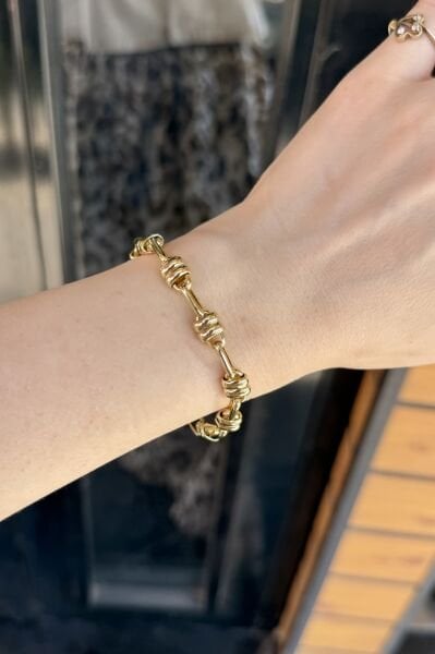 VIP Çift Bombe Kemerli Zincir Bileklik 16 + 4 cm 14K