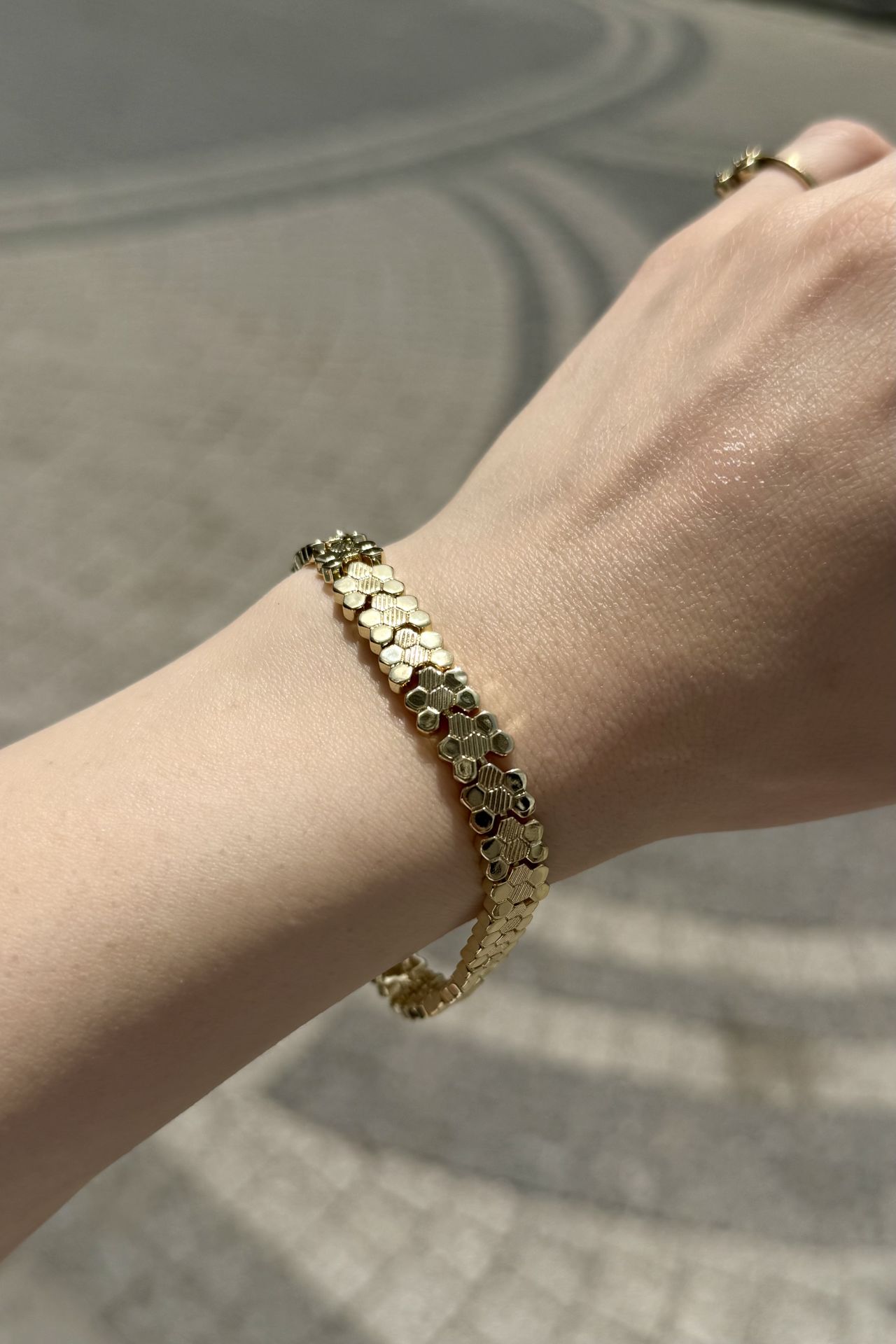 VIP Petek Örgü Bileklik 17 + 2 cm 14K