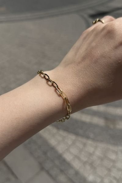 VIP Oval Halka Zincir Bileklik 19 cm 14K