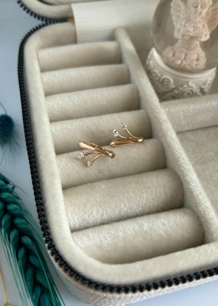 VIP Seri Damla Taşlı 3 Dal Küpe