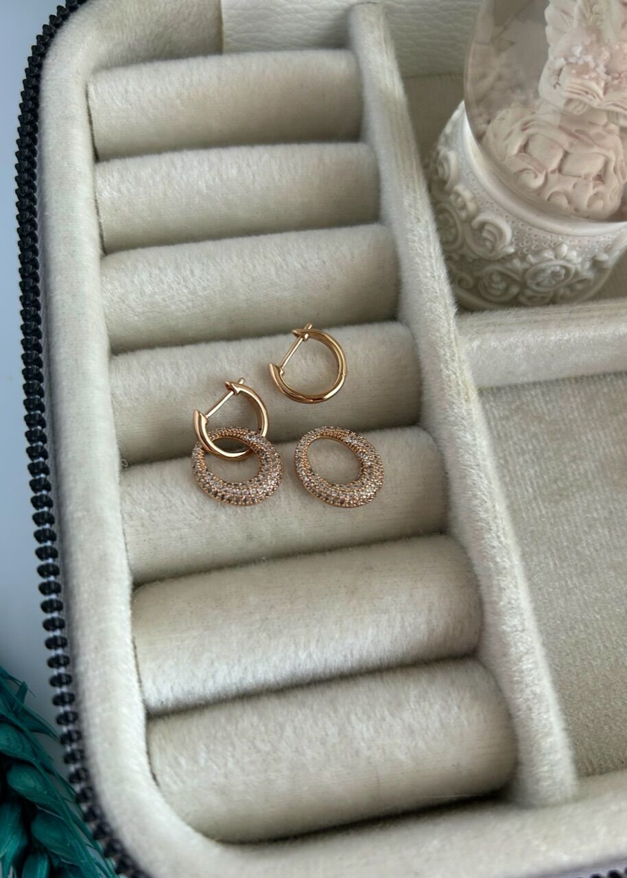 VIP Seri Tamamı Zirkon Taş Halka Detay Küpe