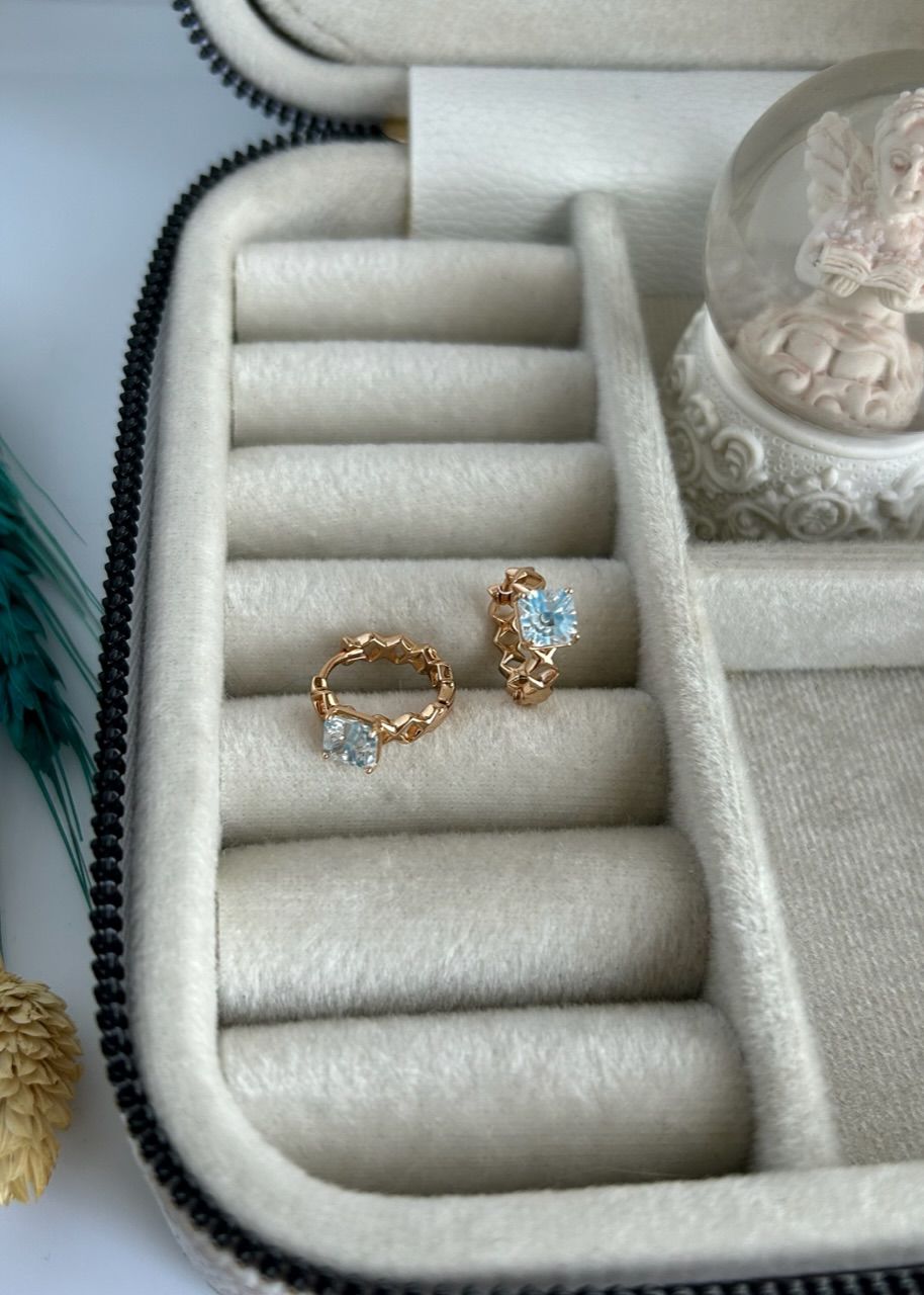 VIP Seri Gök Mavi Halka Küpe