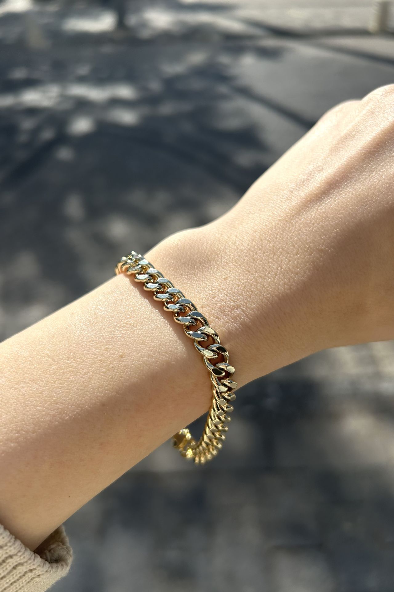 VIP Elmas Kesim Detaylı Zincir Bileklik 20 cm 14K