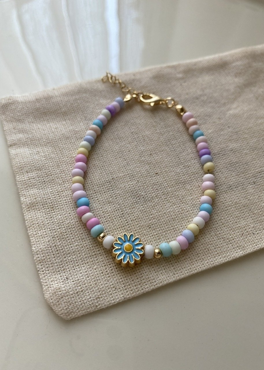 Mavi Papatyalı SoftPop Boncuk Bileklik