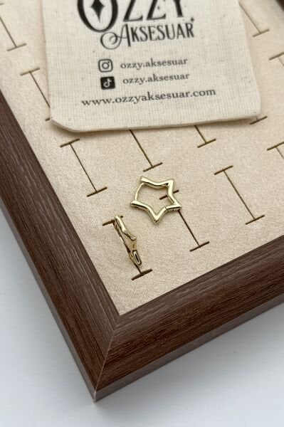 VIP 3 Boyutlu Yıldız Küpe 14K