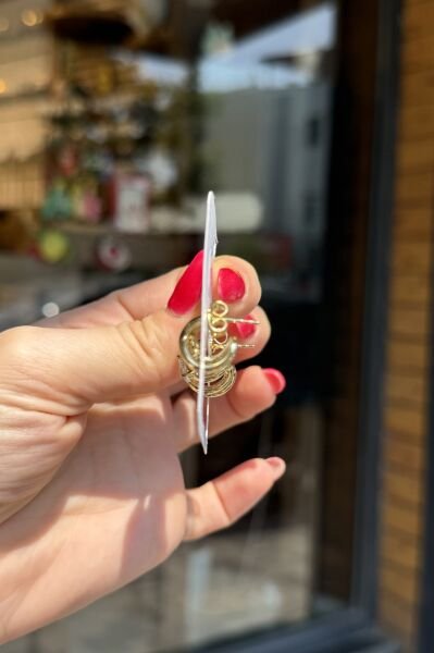 VIP Damla Taş Çoklu Görünümlü Kıvrım Küpe 14K