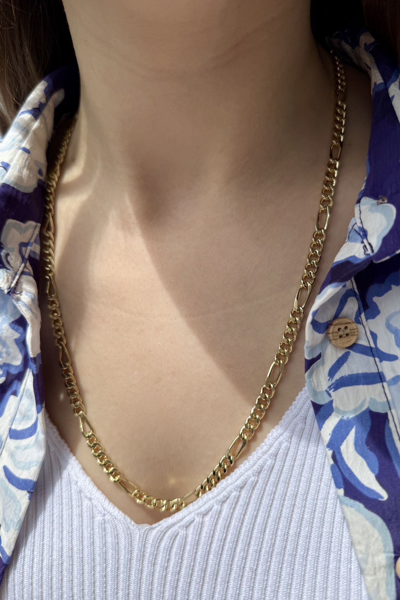 VIP 5' e 1 Figaro Zincir Kolye 60 cm 14K