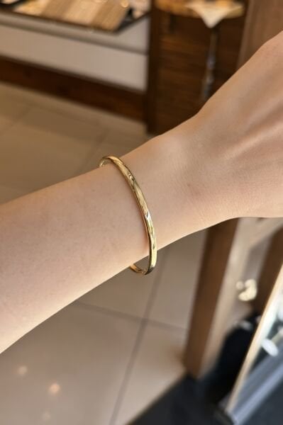VIP Sade Kelepçe Bileklik 60 mm 14K