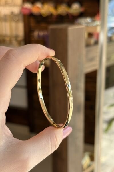 VIP Sade Kelepçe Bileklik 60 mm 14K