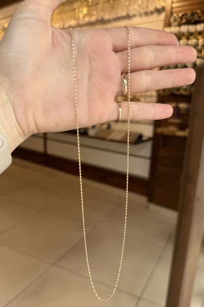 VIP İnce Burgu Zincir Kolye 60 cm 14K