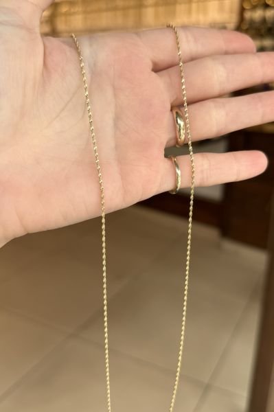 VIP İnce Burgu Zincir Kolye 60 cm 14K