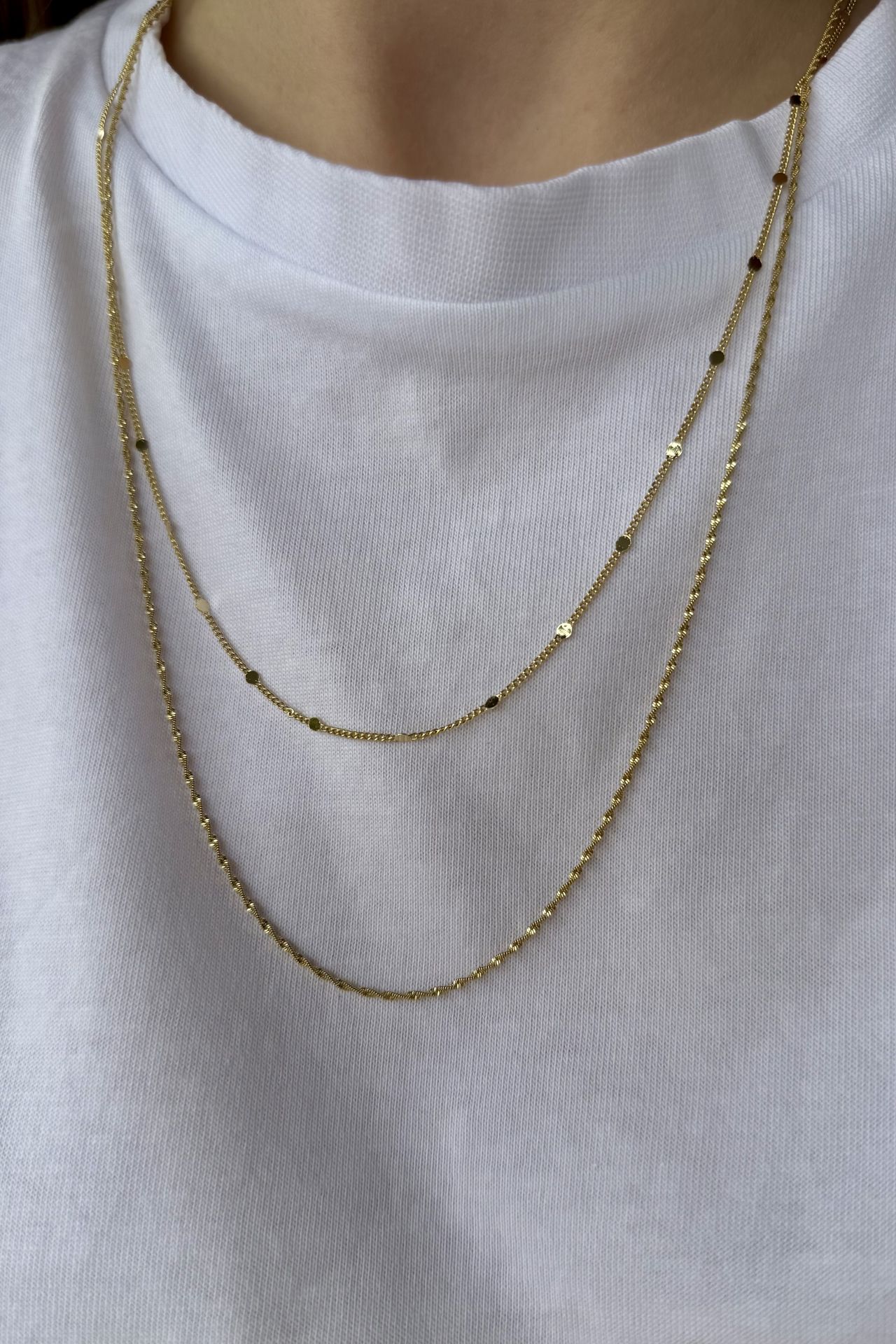 VIP İnce Burgu Zincir Kolye 60 cm 14K