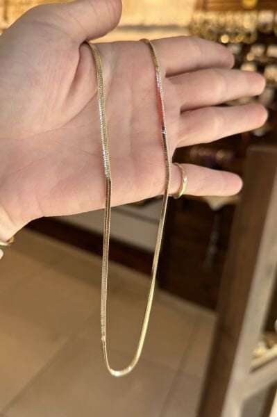 VIP Yılan Sırtı Zincir Kolye 50 cm 14K