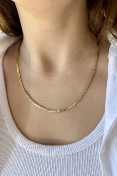 VIP Yılan Sırtı Zincir Kolye 50 cm 14K