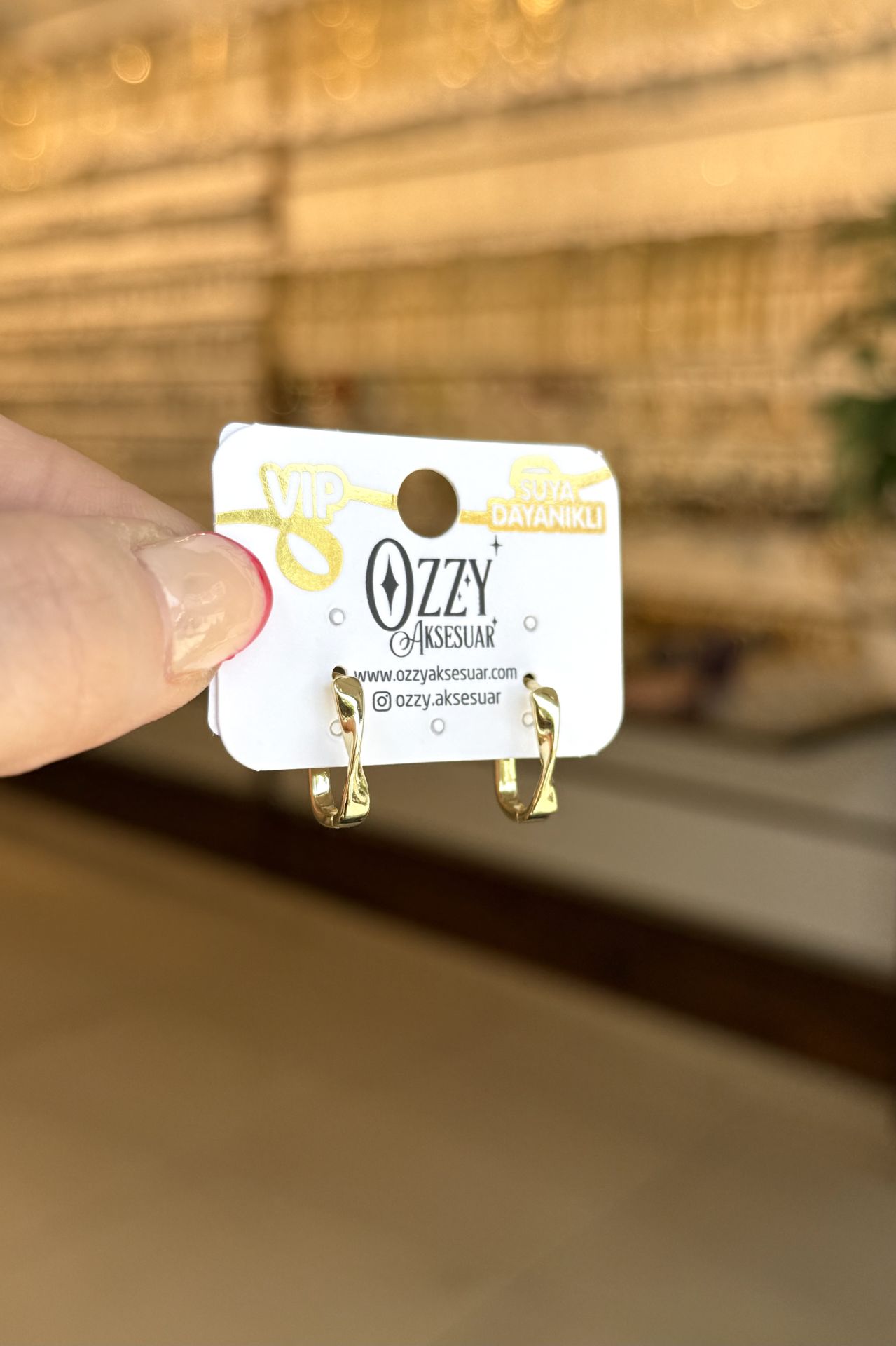 VIP Önü Kıvrım Detaylı Oval Halka Küpe 14K