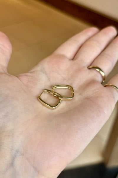 VIP Sade Sepet Halka Küpe 14K