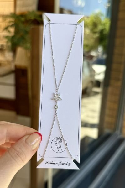 Gömme Taşlı Yıldız Model Şahmeran Gümüş Renk