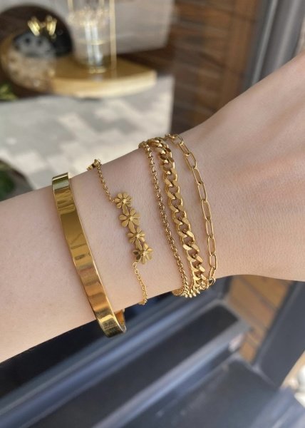 Çelik Düz Sade Kelepçe Bileklik