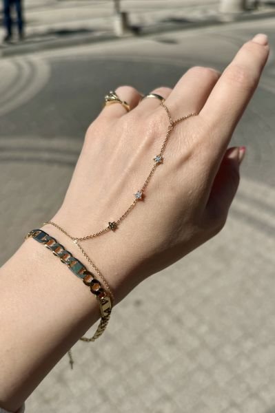 Mavi Taşlı 3 Sıra Yıldız Model Şahmeran